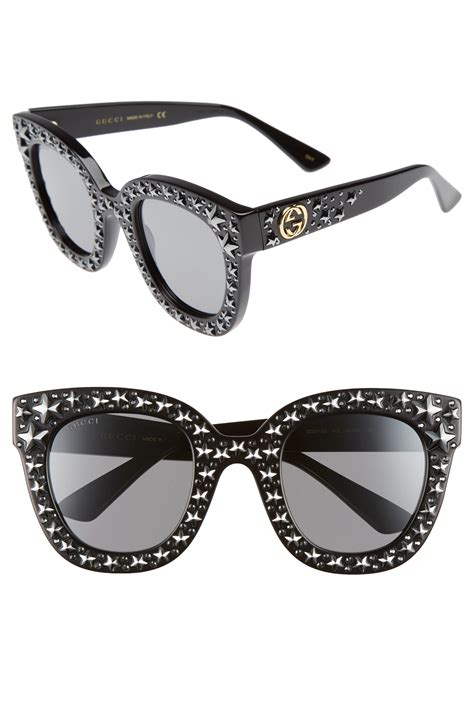 gucci glasses with swarovski crystals|Gucci Women's Swarovski Crystal Embellished Cat Eye Sunglasses .